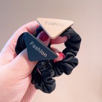 Fashion Inverted Triangle Letters Solid Color Hair Scrunchies Wholesale Nihaojewelry main image 5
