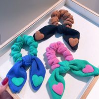 Korean Style Woolen Knitted Contrast Color Bows Hair Scrunchies Wholesale Nihaojewelry main image 2