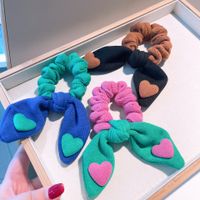 Korean Style Woolen Knitted Contrast Color Bows Hair Scrunchies Wholesale Nihaojewelry main image 4