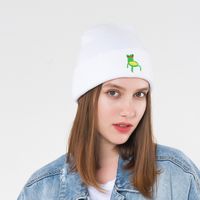 Korean Style Cute Embroidery Frog Knitted Hat Wholesale Nihaojewelry main image 4
