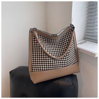 Retro Woolen Cloth Houndstooth Crossbody Tote Bag Wholesale Nihaojewelry sku image 4