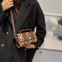 Fashion Contrast Color Leopard Shoulder Messenger Bag Wholesale Nihaojewelry sku image 2