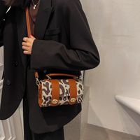 Fashion Contrast Color Leopard Shoulder Messenger Bag Wholesale Nihaojewelry sku image 3