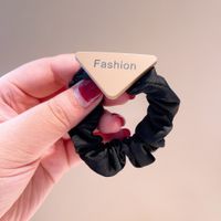 Fashion Inverted Triangle Letters Solid Color Hair Scrunchies Wholesale Nihaojewelry sku image 6