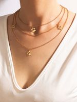 New Style Fashion Golden Peach Heart Three-layer Necklace Wholesale Nihaojewelry main image 1
