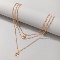 New Style Fashion Golden Peach Heart Three-layer Necklace Wholesale Nihaojewelry main image 3