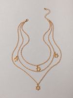 New Style Fashion Golden Peach Heart Three-layer Necklace Wholesale Nihaojewelry main image 7