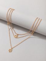 New Style Fashion Golden Peach Heart Three-layer Necklace Wholesale Nihaojewelry main image 8