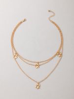 New Style Fashion Golden Peach Heart Three-layer Necklace Wholesale Nihaojewelry sku image 1