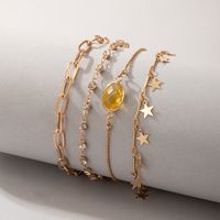 Fashion Creative Alloy Rhinestone Star Anklet Four-piece Wholesale Nihaojewelry main image 3