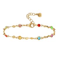 Color Zircon Adjustable Gold-plated Anklet Wholesale Nihaojewelry main image 1