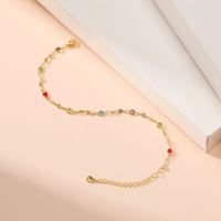 Color Zircon Adjustable Gold-plated Anklet Wholesale Nihaojewelry main image 4