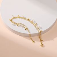 Neues 18k Echtes Gold Weißer Zirkon Mehrschichtiges Verstellbares Armband Großhandel Nihaojewelry main image 3