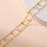 Neues 18k Echtes Gold Weißer Zirkon Mehrschichtiges Verstellbares Armband Großhandel Nihaojewelry main image 4