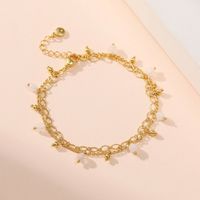 Neues 18k Echtes Gold Weißer Zirkon Mehrschichtiges Verstellbares Armband Großhandel Nihaojewelry main image 5