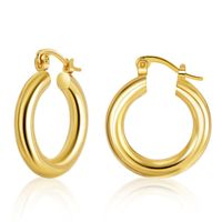 Simple Glossy Thick Circle Copper Plated Ear Clip Wholesale Nihaojewelry main image 2