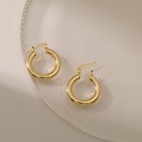 Clip D&#39;oreille Plaqué Cuivre Simple Cercle Épais Brillant En Gros Nihaojewelry main image 3