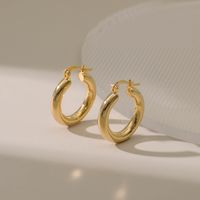 Clip D&#39;oreille Plaqué Cuivre Simple Cercle Épais Brillant En Gros Nihaojewelry main image 4