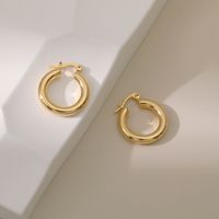 Clip D&#39;oreille Plaqué Cuivre Simple Cercle Épais Brillant En Gros Nihaojewelry main image 5