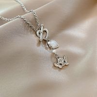Retro Heart Little Angel Pendent Titanium Steel Necklace Wholesale Nihaojewelry main image 5