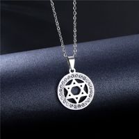 Cross-border Sold Jewelry Hip Hop Hexagram Necklace Trendy Women's Clay Diamond Necklace Pendant Short Xingx Clavicle Chain Accessories main image 3