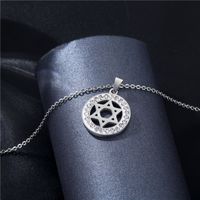 Cross-border Sold Jewelry Hip Hop Hexagram Necklace Trendy Women's Clay Diamond Necklace Pendant Short Xingx Clavicle Chain Accessories main image 4