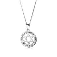 Cross-border Sold Jewelry Hip Hop Hexagram Necklace Trendy Women's Clay Diamond Necklace Pendant Short Xingx Clavicle Chain Accessories main image 6