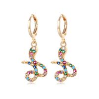 Fashion Vintage Snake-shaped Copper Inlaid Color Zircon Earrings Wholesale Nihaojewelry main image 1