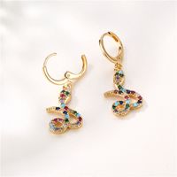 Fashion Vintage Snake-shaped Copper Inlaid Color Zircon Earrings Wholesale Nihaojewelry main image 6