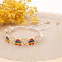 Ethnic Rainbow Beaded Woven Heart Bracelet Wholesale Nihaojewelry main image 1