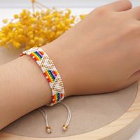 Ethnic Rainbow Beaded Woven Heart Bracelet Wholesale Nihaojewelry main image 5