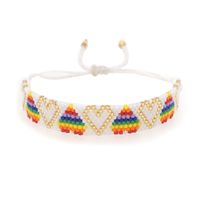 Ethnic Rainbow Beaded Woven Heart Bracelet Wholesale Nihaojewelry main image 3