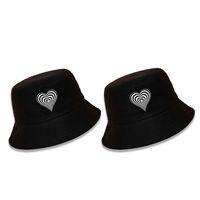 Sombrero Mujer Estilo Coreano Moda Amor Negro Pescador Sombrero Ala Ancha Todo-fósforo Moda Cara Cubierta Japonesa Personalidad Cubo Sombrero Hombres main image 3