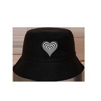 Hat Women's Korean-style Fashion Love Black Fisherman Hat Wide Brim All-match Fashion Face Covering Japanese Personality Bucket Hat Men main image 6