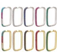 Retro Rectangular Colored Diamond Copoper Ear Clip Wholesale Nihaojewelry main image 1