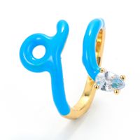 Koreanische Version Der Kreativen Persönlichkeit Schlange Ring Weibliche Ins Einfache Und Niedliche Farbe Tropfenöl Schlangen Förmige Essens Finger Ring Außenhandel Schmuck main image 3