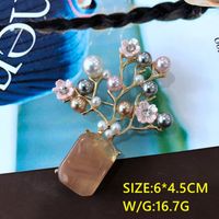 Retro Color Oil Painting Glass Gem Stone Flower Embroidery Brooch Wholesale Nihaojewelry main image 4