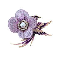Retro Color Oil Painting Glass Gem Stone Flower Embroidery Brooch Wholesale Nihaojewelry main image 6