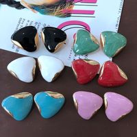 New Style Drip Glaze Triangle Stud Earring Wholesale Nihaojewelry main image 2