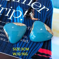 New Style Drip Glaze Triangle Stud Earring Wholesale Nihaojewelry main image 4