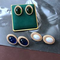 Baroque Pearl Color Gemstone Stud Earrings Wholesale Nihaojewelry main image 1