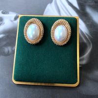 Baroque Pearl Color Gemstone Stud Earrings Wholesale Nihaojewelry main image 4
