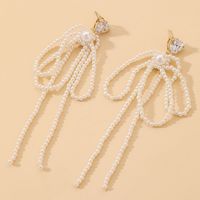 Fashion Crystal Pearl Bow Tassel Earrings Wholesale Nihaojewelry main image 1