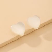 Simple Transparent Opal Heart Earrings Wholesale Nihaojewelry main image 1