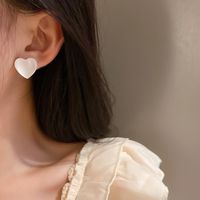 Simple Transparent Opal Heart Earrings Wholesale Nihaojewelry main image 5