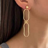 Simple Matte Geometric Long Metal Earrings Wholesale Nihaojewelry main image 5