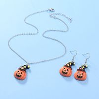 Halloween Pumpkin Pendant Earrings Necklace Set Wholesale Nihaojewelry main image 3