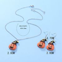 Halloween Pumpkin Pendant Earrings Necklace Set Wholesale Nihaojewelry main image 4