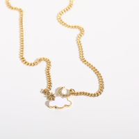 Fashion Star And Moon Clouds Pendent Copper Gold-plated Necklace Wholesale Nihaojewelry main image 2
