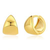 Factory Wholesale European And American Short Circle Earrings Female Copper Plating 18k Real Gold All-match Cold Earrings Factory Wholesale sku image 1